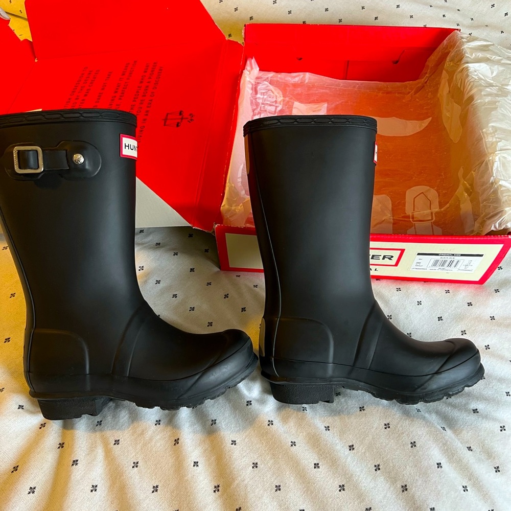 Original Hunter Big Kids Matte Black Boots